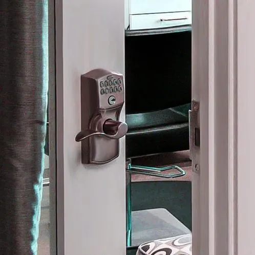 A 5th Ave Salon Studios studio door with private key-fob entry